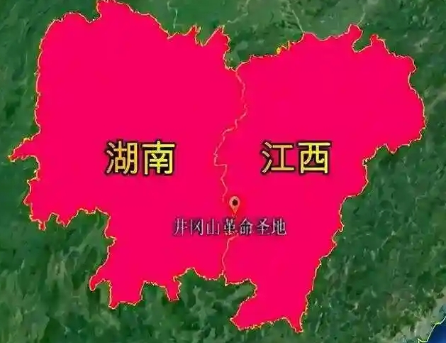 井冈山位于湖南江西交界处